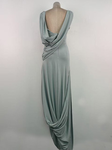 Abito da sera vietnamita dal design unico, con schiena scoperta e taglio irregolare, elegante e avvolgente, abito lungo da donna. - Product Image 6