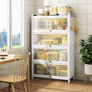 Gabinetes <span class=keywords><strong>de</strong></span> Almacenamiento <span class=keywords><strong>de</strong></span> Cocina a Precio <span class=keywords><strong>de</strong></span> Fábrica en China, Estante <span class=keywords><strong>de</strong></span> Almacenamiento <span class=keywords><strong>de</strong></span> Cocina <span class=keywords><strong>de</strong></span> 3/4/5 Niveles, Organizador <span class=keywords><strong>de</strong></span> Metal con Puerta - Product Image 1