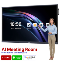 Tableau blanc interactif numérique 4K UHD à double système, 55, 65, 75, 85, 86, 98, 110 pouces, pour salle de réunion