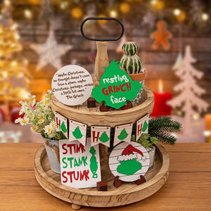 Decorazione natalizia lettere segno ornamenti <span class=keywords><strong>in</strong></span> <span class=keywords><strong>legno</strong></span> decorazione a strati per la casa vassoio decorazioni per la tavola di <span class=keywords><strong>natale</strong></span> decorazione - Product Image 1