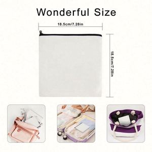 Cartera Pequeña de Tela Cuadrada de Algodón con Diseño Personalizado, Estuche con Cremallera para Llaves, Teléfono Móvil, Lápices y Cosméticos - Product Image 5