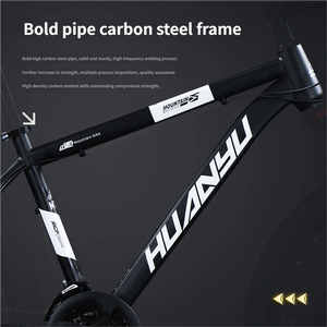 Bicicletta per Adulti con Telaio in Acciaio al Carbonio Forcella Ammortizzata Bloccabile Doppi Freni a Disco Mountain Bike Ammortizzata Variabile per Tutti i Terreni - Product Image 2