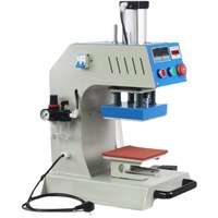 Machine automatique pneumatique de pose de strass par transfert thermique et d'étiquetage à chaud pour l'étiquetage de cols et l'embossage de logos