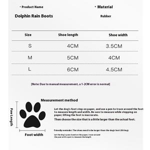 Sepatu bot hujan anjing antiselip, sepatu pemotong kuku antigores tahan aus kucing luar ruangan pola polos klasik - Product Image 4