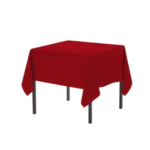 ผ้าปูโต๊ะสี่เหลี่ยมขนาด61X61นิ้ว,ผ้าปูโต๊ะสีแดงทำจากโพลีเอสเตอร์100% เนื้อนุ่มและทนทานสำหรับโต๊ะอาหารในร้านอาหาร