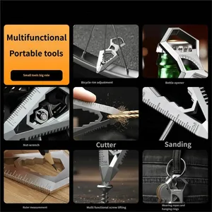 Wholesale Keychain Tools Bottle Opener Cutter <b>Wheel</b> <b>Wrench</b> Stainless Portable Key Ring Tool Ruler for Work Camping Survival - Product Image 5