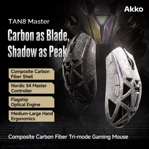 Ratón para Juegos Akko Echo Ultra/<span class=keywords><strong>Master</strong></span> Tri-Mode, Carcasa Hueca de Fibra de Carbono de 55 g, PAW3955, 65000 DPI, Frecuencia de Actualización de 8000 Hz, Ligero - Product Image 2