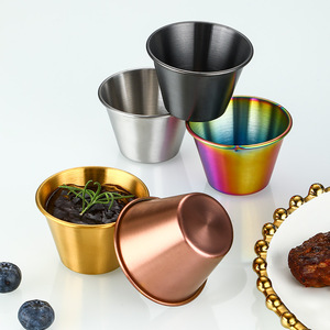 Stainless Steel <b>Sauce</b> Cup Mini Salad Tomato <b>Sauce</b> Dipping Plate Reusable Seasoning Cups Bbq Restaurant Tableware - Product Image 1