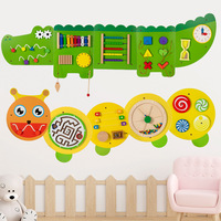 Garderie Montessori personnalisée pour enfants panneau mural en bois dessin animé animal occupé jeu de société activité éducative jouets sensoriels pour les enfants