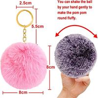 2024 chaud 8cm auto-défense breloque porte-clés bouffée boule pompon porte-clés accessoire peluche porte-clés jouet en fourrure
