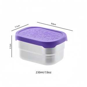 Umweltfreundlicher 230ml Salatdressing-Aufbewahrungsbehälter 304 Edelstahl Rechteckige Snack-Saucenschüssel Mit Deckel Langlebig - Product Image 3