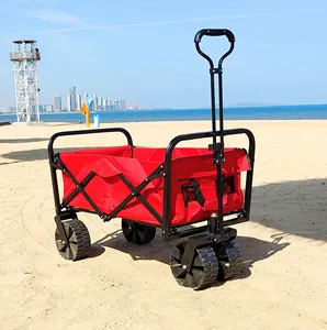 Groothandel Zware Outdoor Inklapbare Strand Camping Kar Draagbare Vouwwagen