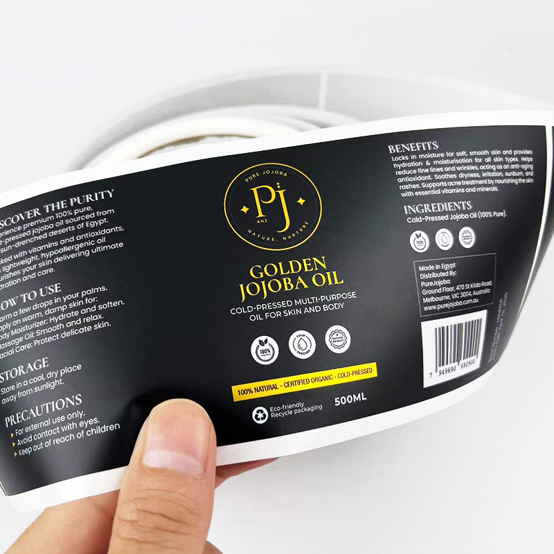 Adesivo Nero in Rilievo (opaco + lamina dorata)