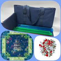 Juego de Mahjong Americano Automático de Lujo Moderno, de Acrílico ABS y Goma, para 4 Jugadores, 160 Fichas, con Tapete Plegable y Bolsa, para la Familia
