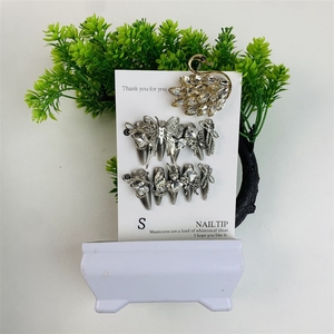 <span class=keywords><strong>Faux</strong></span> <span class=keywords><strong>ongles</strong></span> amovibles style Y2K œil de chat, entièrement ornés de strass sculptés, design unique, à presser, assortiment en vrac pour les revendeurs - Product Image 3