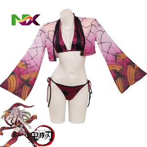 Traje de Baño Sexy de Anime Arc <span class=keywords><strong>Daki</strong></span> Cosplay, Bikini de Kimetsu No Yaiba con Cubierta, Traje de Baño de 3 Piezas, Envío Directo - Product Image 2