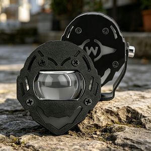 Demon Eye Motorcycle <b>Spotlight</b> 1 Lens Condensing White Yellow Flashing Light Front Position Aviation Aluminum Retrofit Upgrade - Product Image 1