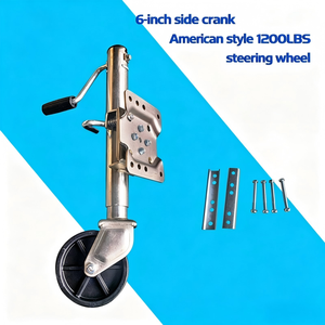 Cric de remorque latéral de 6 pouces 1200 LBS avec roue de support galvanisée pour camping-car, caravane, bateau - Product Image 1