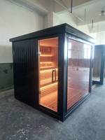 Kapsul Sauna Spa Portabel Inframerah Modern Elektrik untuk Luar Ruangan, Kombinasi Shower Uap, Kayu Cedar Merah Solid, Inframerah Jauh, Villa JTT