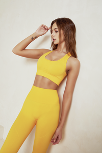 2024 nouveau ensemble de Yoga solide pour femmes à l'épreuve des squats Leggings taille haute sans couture avec soutien-gorge - Product Image 4