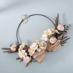 CallaFloral <b>Artificial</b> Flower Wreath Rose <b>Hydrangea</b> Semi Circular Home Wedding Decor CF01234 - Product Image 3