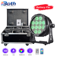 Projecteur LED PAR rechargeable 12x18W RGBWA UV 6-en-1 IP65 sans fil DMX avec batterie 20000mAh et 15 spots en acier inoxydable pour DJ et clubs