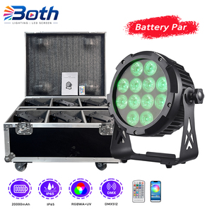 Rechargeable 12x18W RGBWA UV 6in1 LED Par Light IP65 Wireless DMX Battery Uplight for DJ Club Wedding - Product Image 1