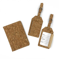 Portefeuille de voyage personnalisé en cuir PU et liège pour passeport, avec porte-cartes et étiquette, pour les États-Unis et le Royaume-Uni