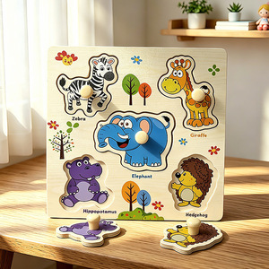 ของเล่นไม้เสริมพัฒนาการแบบมอนเตสซอรี่ จับคู่รูปทรง รูปยานพาหนะ สัตว์ ผลไม้ สำหรับเด็กเล็ก - Product Image 5