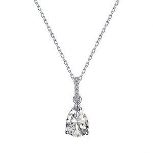 Dylam CZ จี้สร้อยคอสำหรับเจ้าสาวพร้อมจี้รูปหยดน้ำตา5A เพชรลูกบาศก์เซอร์โคเนียชุบโรเดียม - Product Image 1
