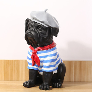 French Bulldog Figurine Pirate Hat Red Scarf Desk Decor Office Home Gift - Product Image 3