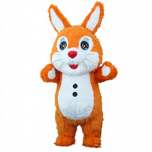 Costume de mascotte gonflable de lapin de dessin animé pour adultes avec casque pour <span class=keywords><strong>les</strong></span> fêtes de Noël et d'Halloween, avec design personnalisé - Product Image 1