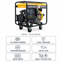 Soudeuse mobile Vision 5000W 5KW à moteur, pour chantier, soudage extérieur, construction, démarrage électrique, ATS, refroidissement par air