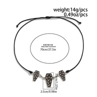 Gothique Crâne Réglable Corde Colliers Ras Du Cou pour Femmes Vintage Design Chaîne de Cou pour Femme Bijoux de Mode Accessoire d'Halloween