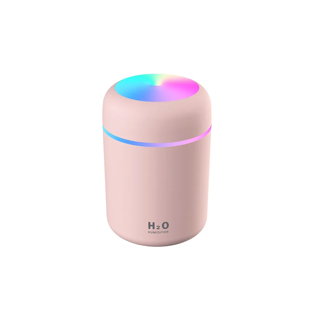 Preço de atacado Portátil Colorido LED Light Mini 300ml H2O Spray Mist umidificador USB Cool Mist Air Humidificador