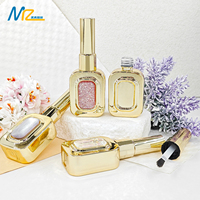 Bouteilles en verre électroplaqué or de style luxe, personnalisables en gros, flacons vides pour gel à ongles avec patch en verre disponible