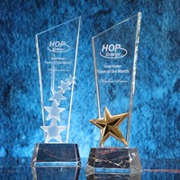Offre Spéciale : Trophées en Cristal avec Gravure Personnalisée Gratuite, Médailles Étoile à Cinq Branches Or, Argent, Bronze – Récompenses d'Entreprise, Cadeaux d'Affaires