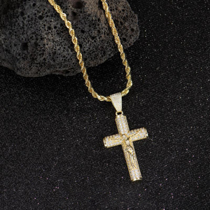 14 Karat echte vergoldete Kreuz kette für Männer Anlauf freie Ketten mit Jesus Kruzifix Anhänger 24 Christlicher religiöser Schmuck Geschenk - Product Image 2