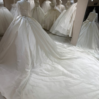 Robe de mariée en satin plissé avec appliques en dentelle, style illusion ivoire, Jancember DW0215