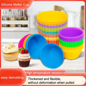 Hot Sale 6 Stks/zak Food Grade Muffin Kleurrijke Bakcake Cupcake Liners Muffin Siliconen Cup