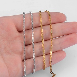 Bracelet classique en acier inoxydable couleur or, maillons géométriques, bijoux de fête, vente en gros pour femmes et filles - Product Image 1