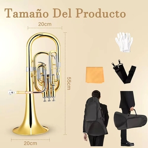 Trompette alto Sanli Key Eb de haute qualité avec corps en laiton, embouchure en bronze phosphoreux et étui - Product Image 5