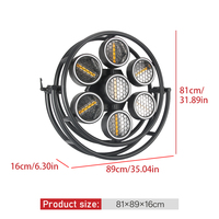 Lumière LED Circulaire Vintage Rétro à Double Anneau 320W, Effet de Dimmage 32 bits Multi-Canaux DMX pour Spectacles Scéniques et Danse