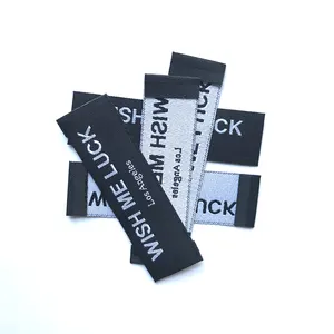 高密度折叠t恤标签标签定制标志编织标签服装配件