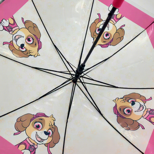 <span class=keywords><strong>Parapluie</strong></span> de sécurité pour enfants en gros, <span class=keywords><strong>parapluie</strong></span> long transparent à 8 baleines avec <span class=keywords><strong>motif</strong></span> <span class=keywords><strong>chien</strong></span> mignon et poignée rose, facile à plier pour le rangement - Product Image 2