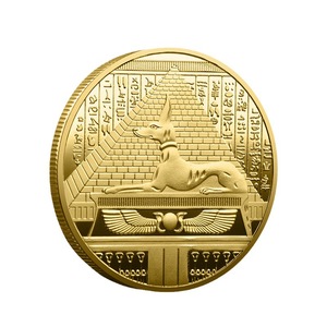 Set De 4 Monedas Conmemorativas Del Antiguo Egipto - Faraón Y Anubis - Colección Histórica De Metal Con Diseños Grabados