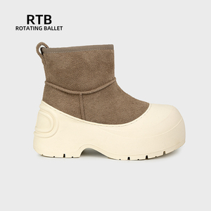 Frauen wasserdichte Kuh Wildleder Leder Schneeschuhe Wolle gefüttert dicke Sohle warme Winters chuhe - Product Image 2