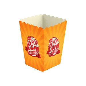 Square White Paper Containers Movie Night Wholesale Pink Packaging Popcorn Box For Party