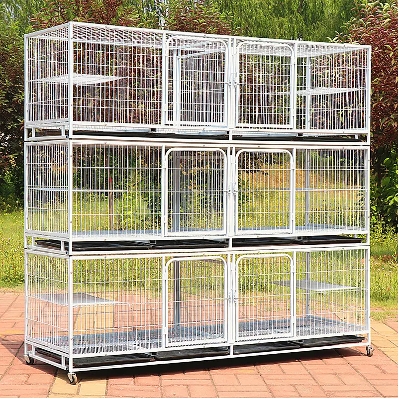 Multi Space Luxury Stackable Universal Pet Display Wire Mesh Cage Animal Pigeon Canary Bird Breeding Dog Crate Cat Rabbit Cages