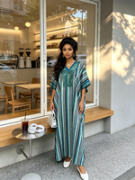 Nouvelle Robe Décontractée Élégante pour Femme Grande Taille, Style Africain Bubu, Imprimé Rayures Ethniques, Tendance 2026, Idéale pour les Vacances d'Été